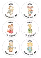Vorschau - Mal- und Bastelvorlagen - Einschulung | Materialpaket – Lesezeichen, Wimpelkette, Namensschilder, Medaillen, Grußkarten, Mutmachkarten & Gesprächskarten | Schulanfang 1. Klasse - Seite 1