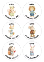 Vorschau - Mal- und Bastelvorlagen - Einschulung | Materialpaket – Lesezeichen, Wimpelkette, Namensschilder, Medaillen, Grußkarten, Mutmachkarten & Gesprächskarten | Schulanfang 1. Klasse - Seite 2