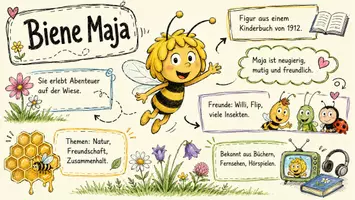 Vorschau - Arbeitsblätter - Arbeitsblätter zum Thema "Biene Maja" + Lösung & MP3 + Mindmap + Infografik - Seite 1