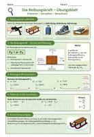 Vorschau - Unterrichtsreihen - Reibungskraft - Physik Sek I - Arbeitsblätter inkl. Lösungen - Seite 1