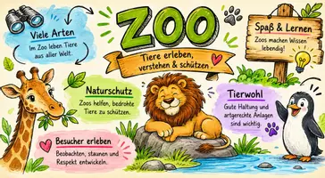 Vorschau - Arbeitsblätter - Arbeitsblätter zum Thema "Zoo" + Lösung & MP3 + Infografik - Seite 1
