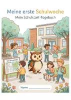Vorschau - Stationenlernen - Meine erste Schulwoche – Schulstart‑Tagebuch für Erstklässler | Reflexion, Gefühle & Kompetenzen (print‑ready) - Deckblatt
