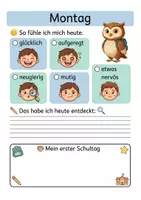 Vorschau - Stationenlernen - Meine erste Schulwoche – Schulstart‑Tagebuch für Erstklässler | Reflexion, Gefühle & Kompetenzen (print‑ready) - Seite 1