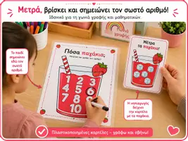 Προεπισκόπηση - Flashcards - Καρτέλες Μέτρησης 1-10 για Νηπιαγωγείο | Γωνιά Μαθηματικών | Εκτυπώσιμο Υλικό - Σελίδα 1