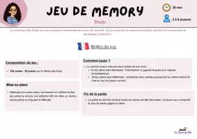 Aperçu - Apprentissages en autonomie - Mémory fruits - Page 2