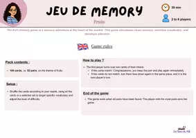 Aperçu - Apprentissages en autonomie - Mémory fruits - Page 3