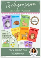 Vorschau - Merkblätter - Schilder Tischgruppen (Waldtiere) - Deckblatt
