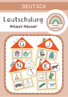 Vorschau - Spiele - Lautschulung Zuordnungsspiel „Häuser“ | Vorschule & 1. Klasse - Deckblatt