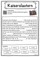 Vorschau - Unterrichtsreihen - Kaiserslautern Lückentext mit Wortspeicher Hörverstehen und Suchsel - Seite 1