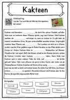 Vorschau - Unterrichtsreihen - Kakteen Lückentext mit Wortspeicher Hörverstehen und Suchsel - Seite 1