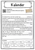 Vorschau - Unterrichtsreihen - Kalender Lückentext mit Wortspeicher Hörverstehen und Suchsel - Seite 1