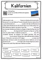Vorschau - Unterrichtsreihen - Kalifornien Lückentext mit Wortspeicher Hörverstehen und Suchsel - Seite 1