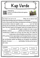 Vorschau - Unterrichtsreihen - Kap Verde Lückentext mit Wortspeicher Hörverstehen und Suchsel - Seite 1