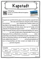 Vorschau - Unterrichtsreihen - Kapstadt Lückentext mit Wortspeicher Hörverstehen und Suchsel - Seite 1