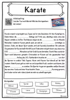 Vorschau - Unterrichtsreihen - Karate Lückentext mit Wortspeicher Hörverstehen und Suchsel - Seite 1