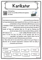 Vorschau - Unterrichtsreihen - Karikatur Lückentext mit Wortspeicher Hörverstehen und Suchsel - Seite 1
