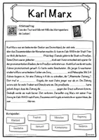 Vorschau - Unterrichtsreihen - Karl Marx Lückentext mit Wortspeicher Hörverstehen und Suchsel - Seite 1