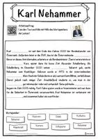 Vorschau - Unterrichtsreihen - Karl Nehammer Lückentext mit Wortspeicher Hörverstehen und Suchsel - Seite 1