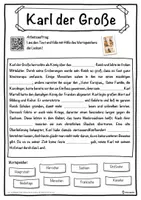 Vorschau - Unterrichtsreihen - Karl der Große Lückentext mit Wortspeicher Hörverstehen und Suchsel - Seite 1