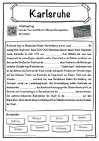 Vorschau - Unterrichtsreihen - Karlsruhe Lückentext mit Wortspeicher Hörverstehen und Suchsel - Seite 1