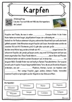 Vorschau - Unterrichtsreihen - Karpfen Lückentext mit Wortspeicher Hörverstehen und Suchsel - Seite 1