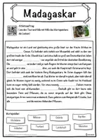 Vorschau - Unterrichtsreihen - Madagaskar Lückentext mit Wortspeicher Hörverstehen und Suchsel - Seite 1
