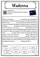 Vorschau - Unterrichtsreihen - Madonna Lückentext mit Wortspeicher Hörverstehen und Suchsel - Seite 1