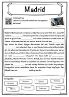 Vorschau - Unterrichtsreihen - Madrid Lückentext mit Wortspeicher Hörverstehen und Suchsel - Seite 1