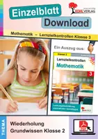 Vorschau - Arbeitsblätter - Lernzielkontrolle Mathematik - Wiederholung Grundwissen Klasse 2 | Grundschule Klasse 3 | Zahlenraum, Grundrechenarten | Lernstand Nachhilfe Arbeitsblätter Kopiervorlagen mit Lösungen - Deckblatt