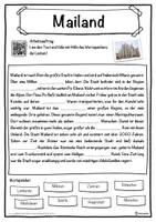 Vorschau - Unterrichtsreihen - Mailand Lückentext mit Wortspeicher Hörverstehen und Suchsel - Seite 1