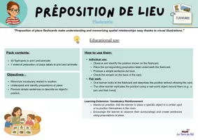 Aperçu - Apprentissages en autonomie - Flashcards : prépositions adultes - Page 3