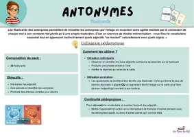 Aperçu - Cartes d'exercices - Les antonymes - Page 2