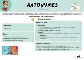 Aperçu - Cartes d'exercices - Les antonymes - Page 3