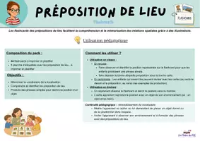 Aperçu - Cartes / Images - Flashcards : prépositions enfants - Page 2