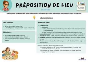 Aperçu - Cartes / Images - Flashcards : prépositions enfants - Page 3