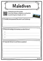 Vorschau - Unterrichtsreihen - Malediven Lückentext mit Wortspeicher Hörverstehen und Suchsel - Seite 3