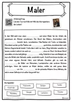 Vorschau - Unterrichtsreihen - Maler Lückentext mit Wortspeicher Hörverstehen und Suchsel - Seite 1