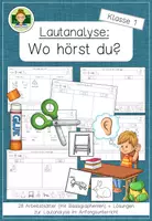 Vorschau - Arbeitsblätter - Laute hören und Lautpositionen bestimmen: Arbeitsblätter Lautanalyse (Grundschule Anfangunterricht Deutsch) - Deckblatt