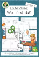 Vorschau - Arbeitsblätter - Laute hören und Lautpositionen bestimmen: Arbeitsblätter Lautanalyse (Grundschule Anfangunterricht Deutsch) - Seite 1