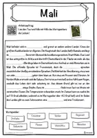 Vorschau - Unterrichtsreihen - Mali Lückentext mit Wortspeicher Hörverstehen und Suchsel - Seite 1