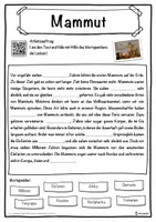 Vorschau - Unterrichtsreihen - Mammut Lückentext mit Wortspeicher Hörverstehen und Suchsel - Seite 1