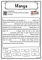 Vorschau - Unterrichtsreihen - Manga Lückentext mit Wortspeicher Hörverstehen und Suchsel - Seite 1