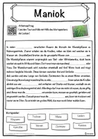 Vorschau - Unterrichtsreihen - Maniok Lückentext mit Wortspeicher Hörverstehen und Suchsel - Seite 1
