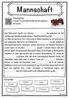 Vorschau - Unterrichtsreihen - Mannschaft Lückentext mit Wortspeicher Hörverstehen und Suchsel - Seite 1