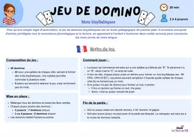 Aperçu - Jeux - Pack de 3 ressources : dominos syllabiques - Page 2
