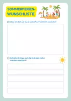 Vorschau - Anderer Materialtyp - Sommerferien-Wunschliste - Deckblatt