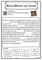 Vorschau - Unterrichtsreihen - Maria (Mutter von Jesus) Lückentext mit Wortspeicher Hörverstehen und Suchsel - Seite 1