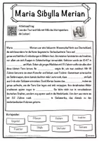 Vorschau - Unterrichtsreihen - Maria Sibylla Merian Lückentext mit Wortspeicher Hörverstehen und Suchsel - Seite 1