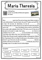 Vorschau - Unterrichtsreihen - Maria Theresia Lückentext mit Wortspeicher Hörverstehen und Suchsel - Seite 1