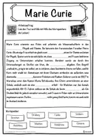 Vorschau - Unterrichtsreihen - Marie Curie Lückentext mit Wortspeicher Hörverstehen und Suchsel - Seite 1